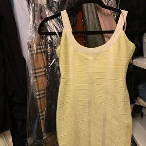 Herve Leger Yellow Dress